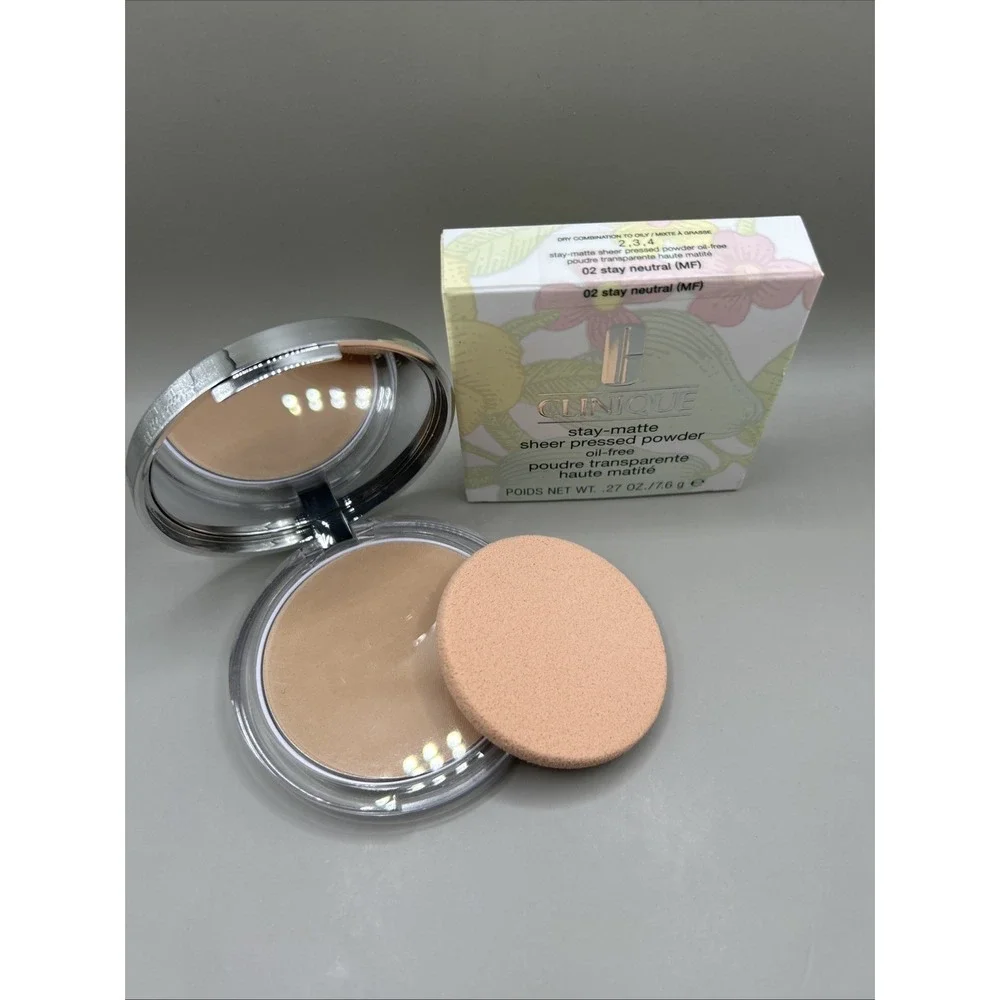 Clinique Stay Matte Sheer Pressed Powder Oil Free 02 Stay Neutral (MF)0.27oz New